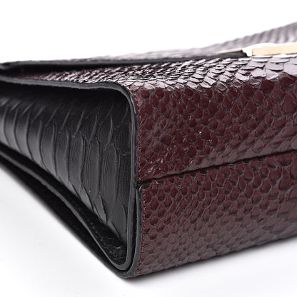Mulberry Silky Python Calfskin Embossed Reversible Delphie Crossbody Oxblood Black 11 of 15