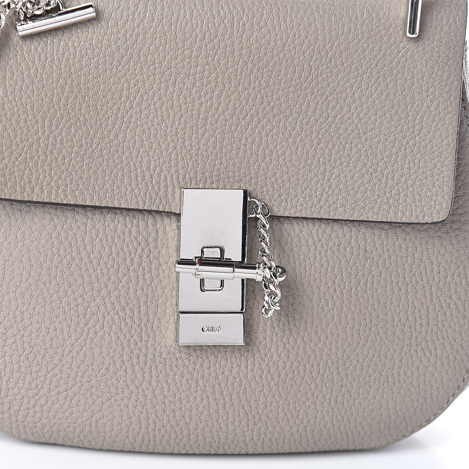 Chloe Grained Lambskin Drew Shoulder Bag Motty Grey 7 of 9