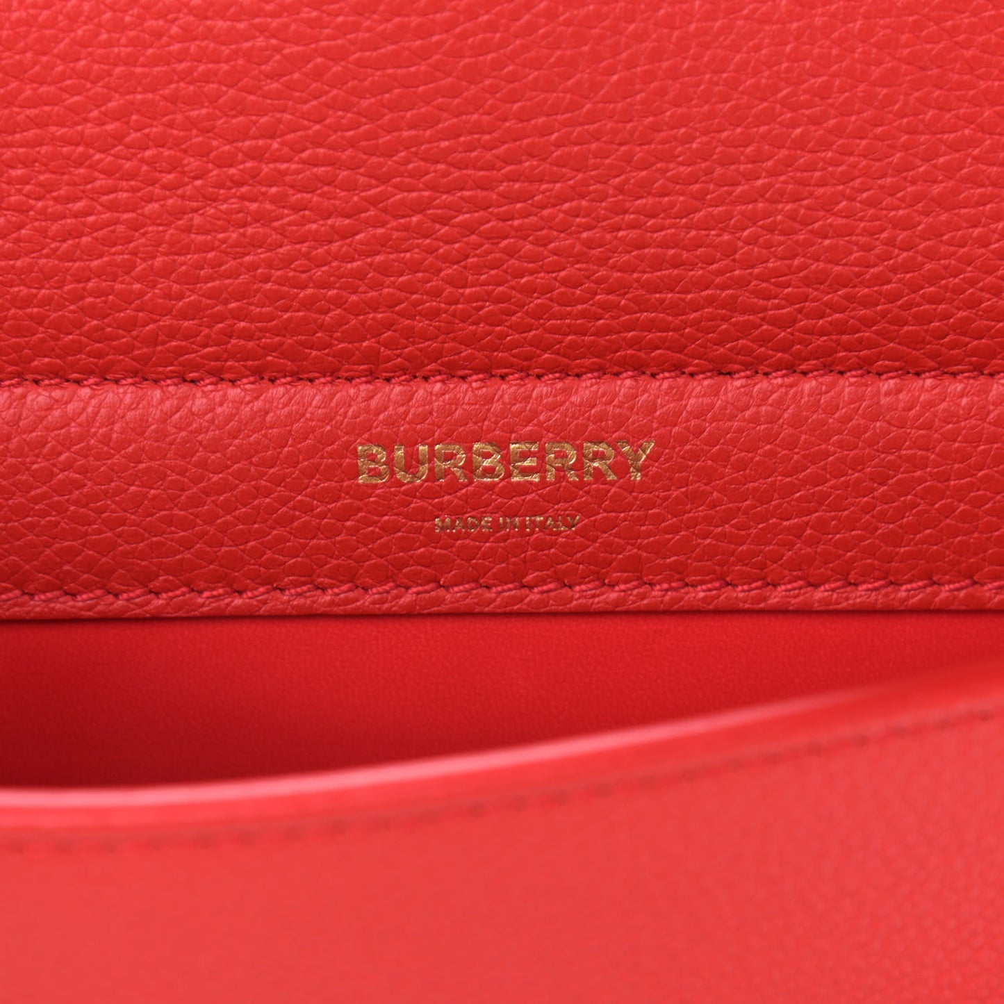 Grainy Calfskin Mini Title Bag with Pocket Detail Red