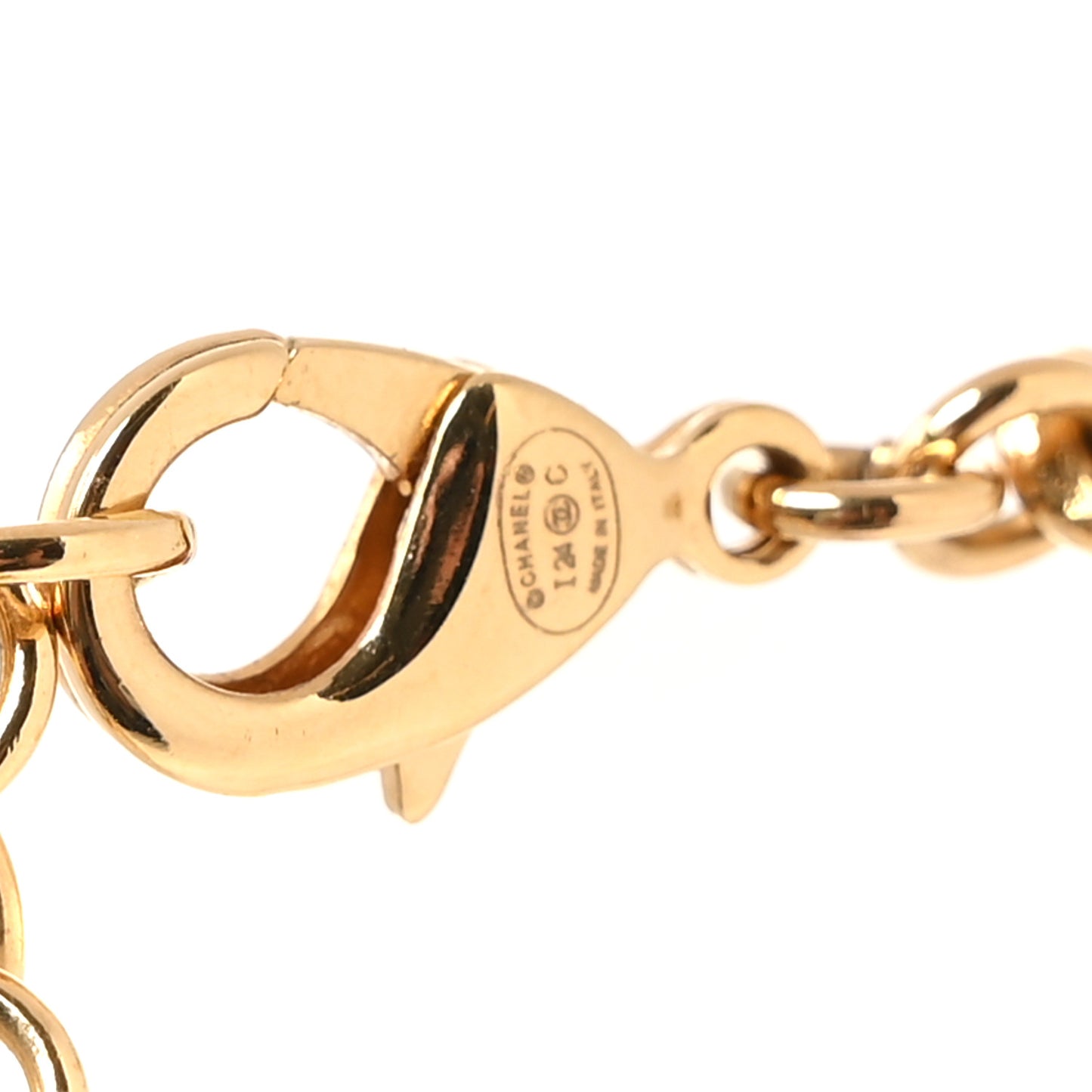 Metal Resin CC Star Chain Logo Necklace Gold Black
