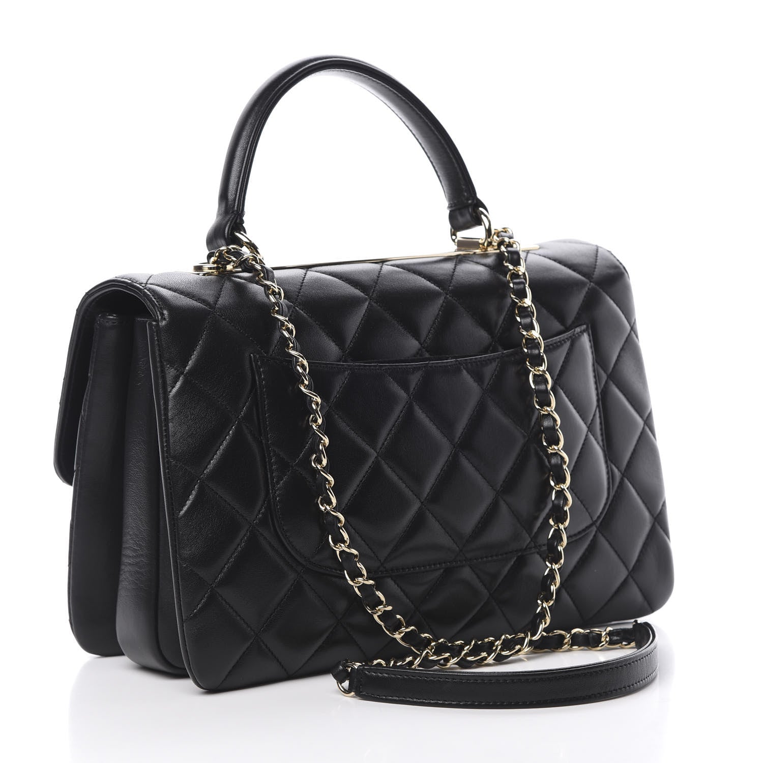 Chanel Lambskin Quilted Medium Trendy CC Flap Dual Handle Bag Black 4 of 14
