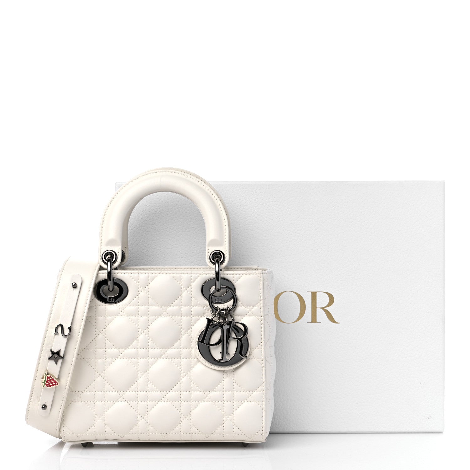 Christian Dior Lambskin Cannage Small My ABCDior Lady Dior White 8 of 8
