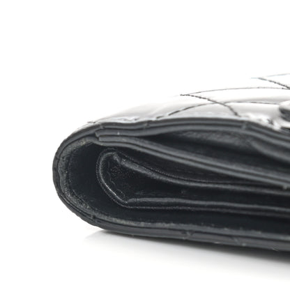 Chanel Patent Quilted Brilliant French Flap Wallet Black 12 of 14