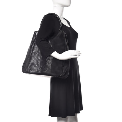 Gucci Mesh Bamboo Shoulder Bag Black 2 of 15
