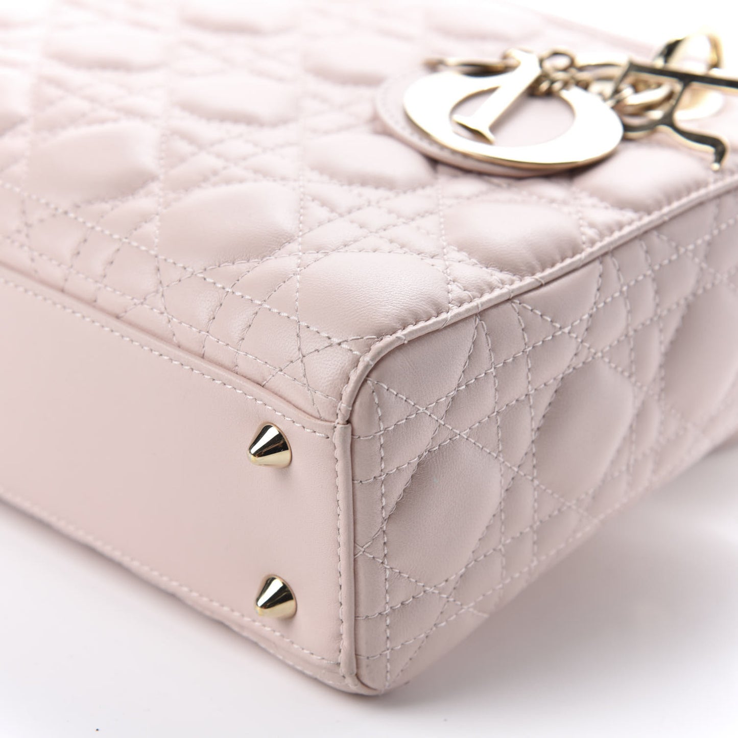 Lambskin Cannage Small Lucky Badges My Lady Dior Pink