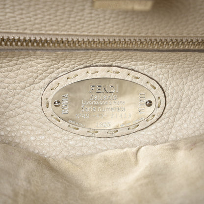 Fendi Cuoio Romano Selleria Bi-Color Large Peekaboo Iconic Satchel Asfalto Latte 8 of 15