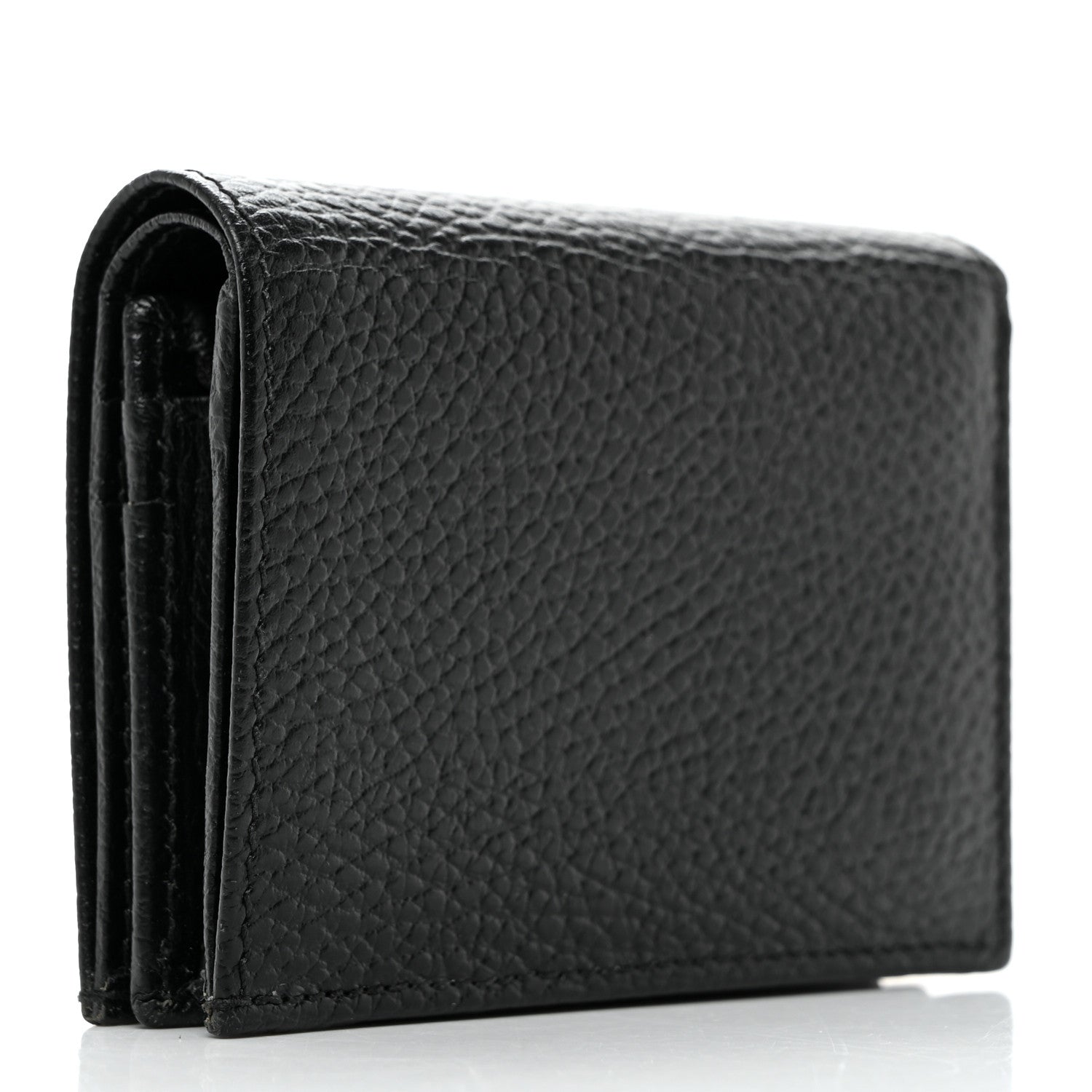 Gucci Pebbled Calfskin GG Marmont Card Case Black 3 of 8