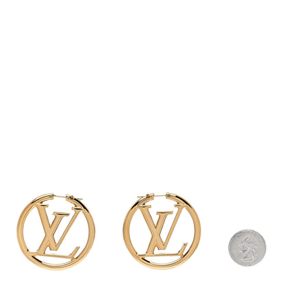 Louis Vuitton Metal Louise Hoop Earrings Gold 2 of 6