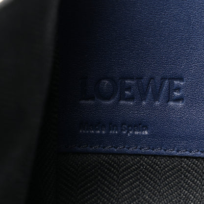 Loewe Canvas Calfskin Stripes Hammock Shoulder Bag Blue Red 6 of 13