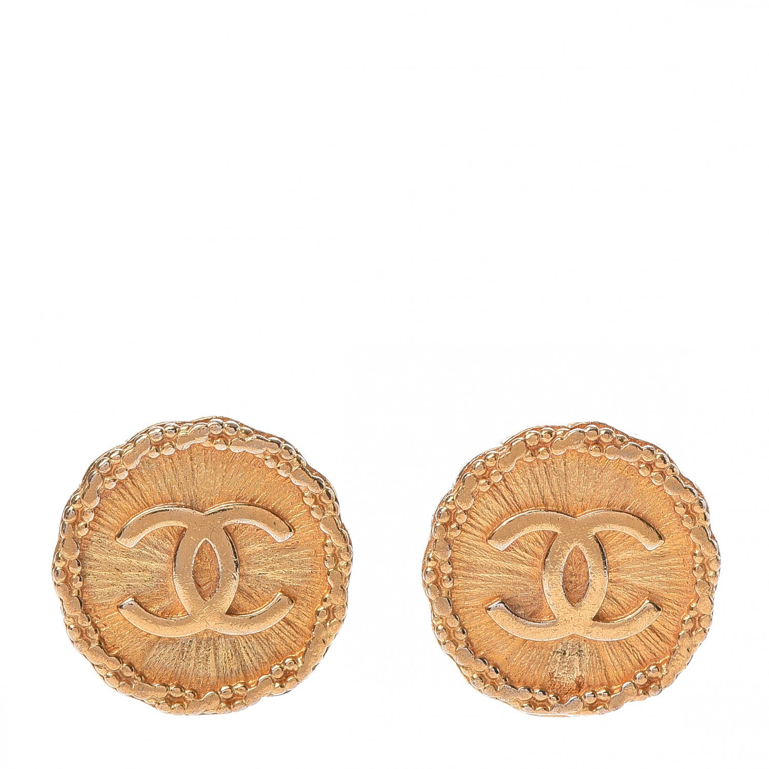 Chanel Round CC Clip On Earrings Gold 1 of 4