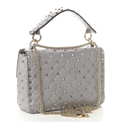 Valentino Garavani Nappa Medium Rockstud Spike Shoulder Bag Grey 3 of 9