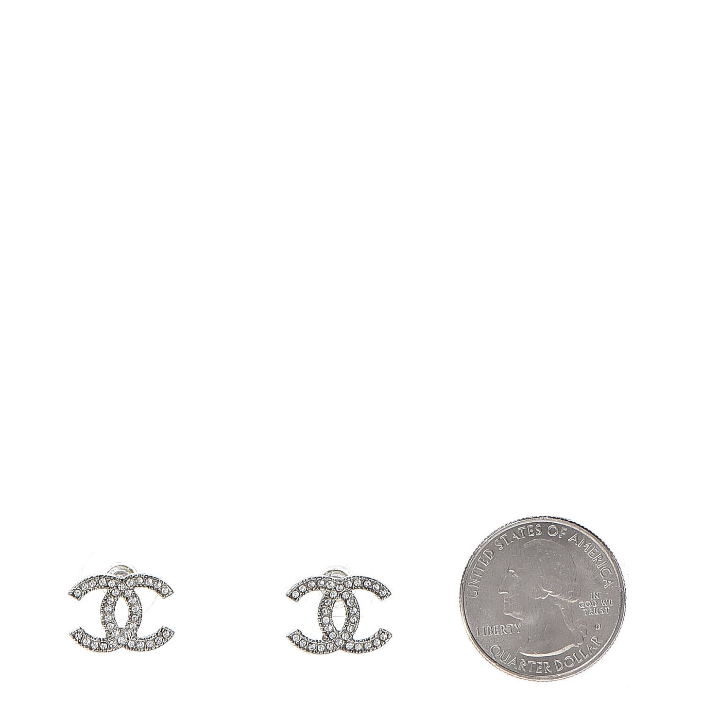 Crystal CC Earrings Silver