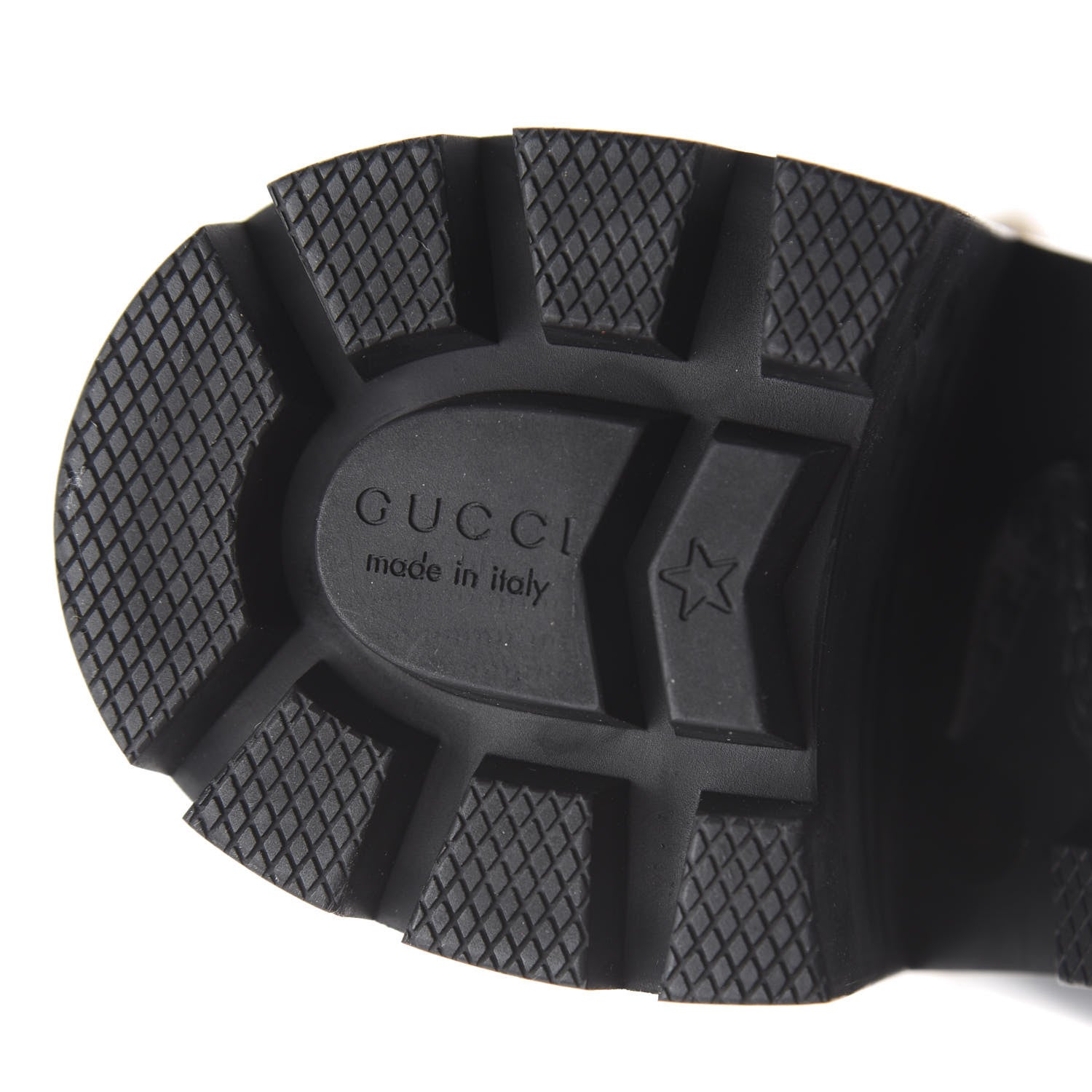 Gucci Magnum Calfskin Fur Pearl Lace Up Combat Ankle Boots 36 Black Naturale 7 of 8