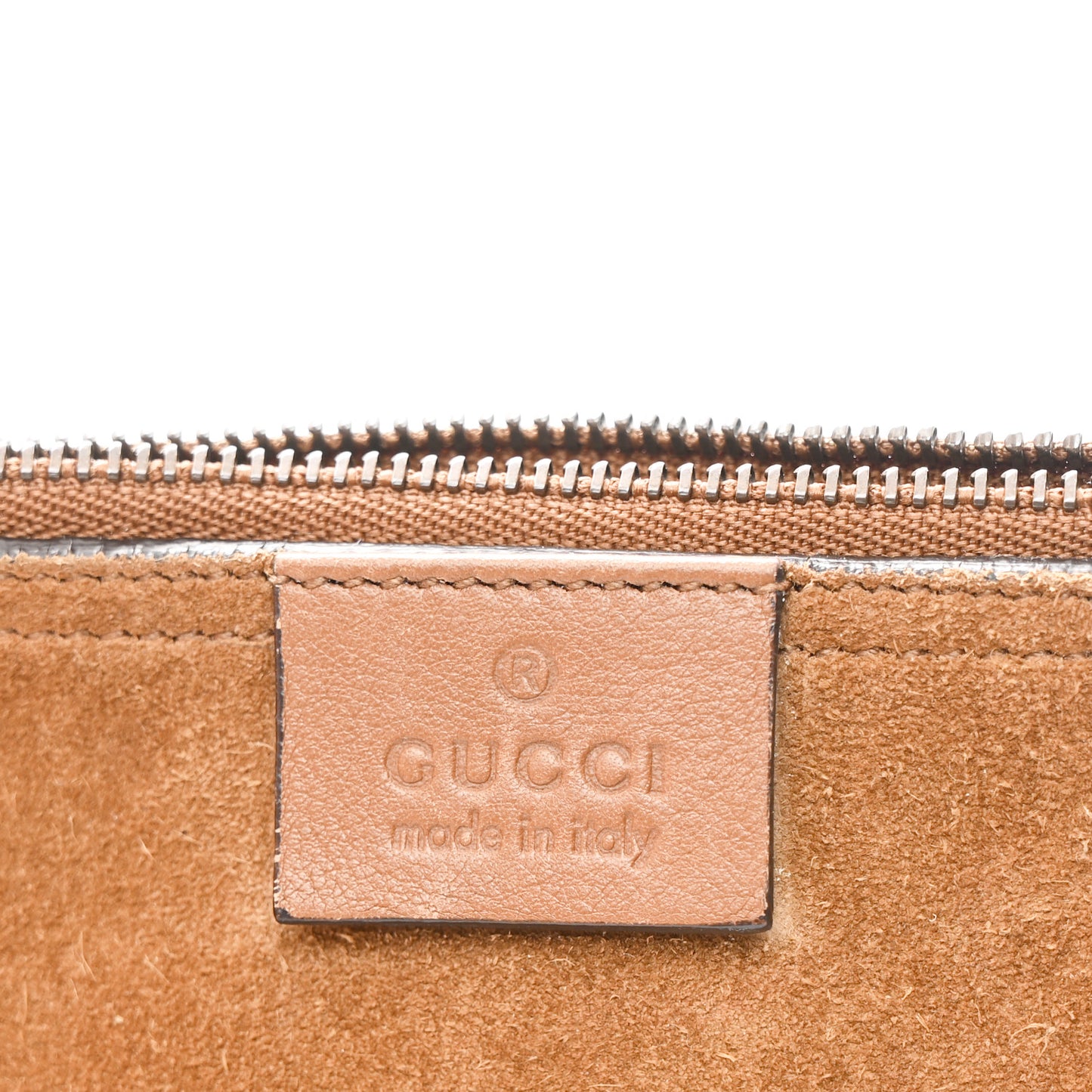 Suede Web Small Jackie Bucket Bag Brown