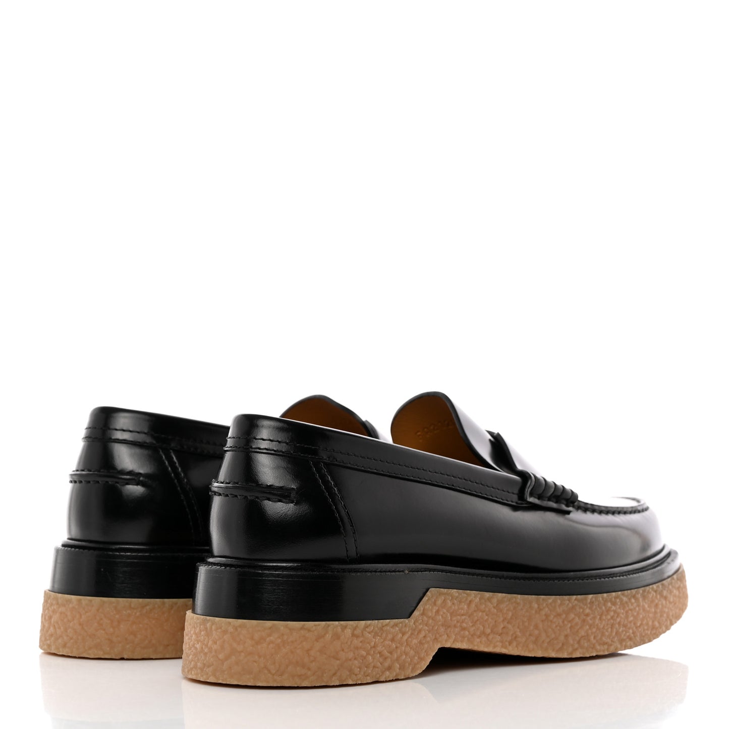 Glossed Calfskin Womens Dublin Loafers 36 Black