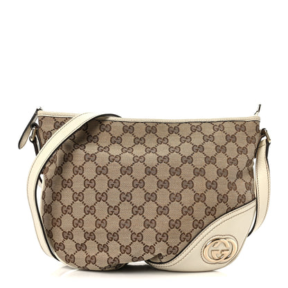 Gucci Monogram Medium New Britt Half Moon Hobo White 1 of 10