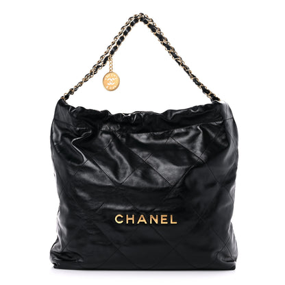Chanel Shiny Calfskin Quilted Chanel 22 Black 3 of 11