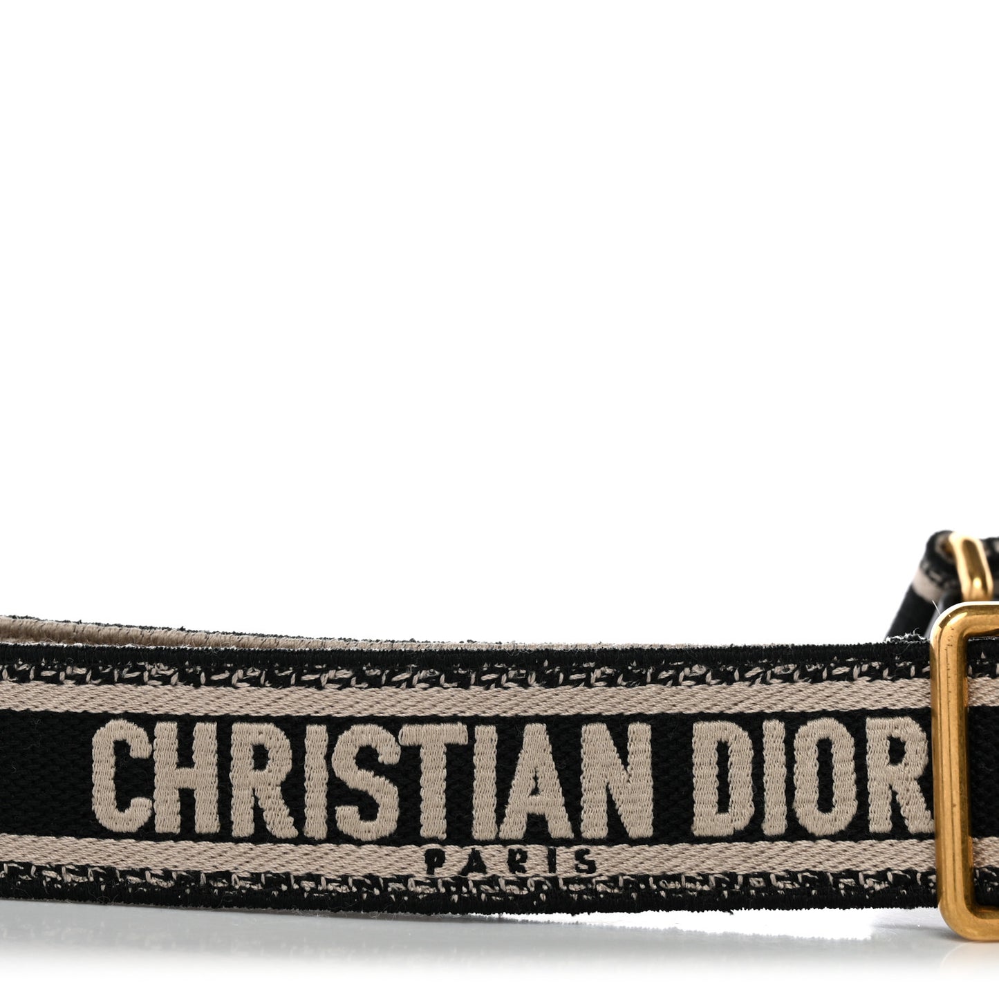 Canvas Embroidered Adjustable Shoulder Strap Black