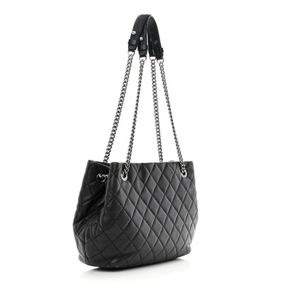 Chanel Lambskin Quilted Accordion Tote Black 3 of 16