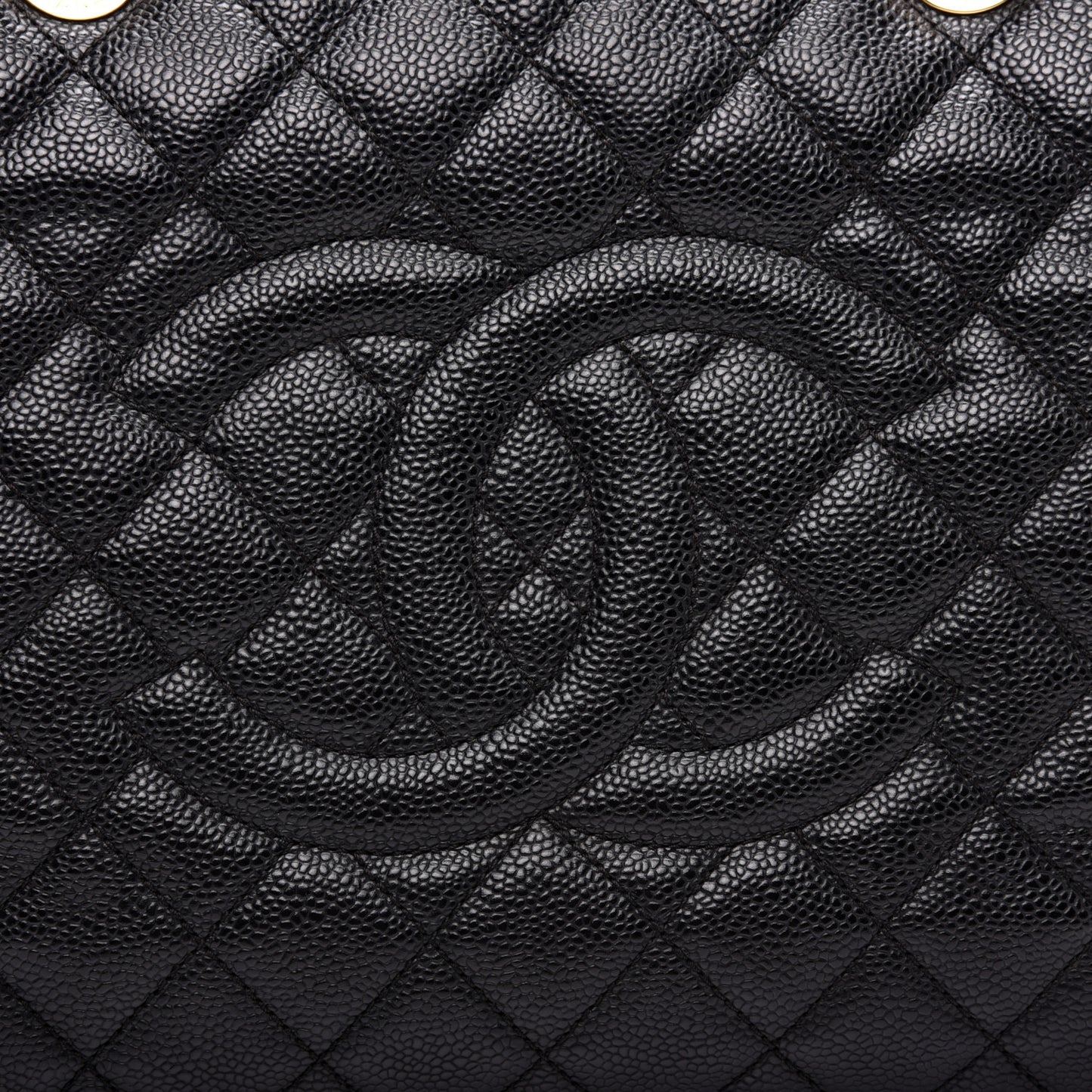Caviar Quilted Grand Shopping Tote GST Black