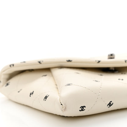 Chanel Printed Lambskin Logo CC Envelope Clutch With Chain White 9 of 12