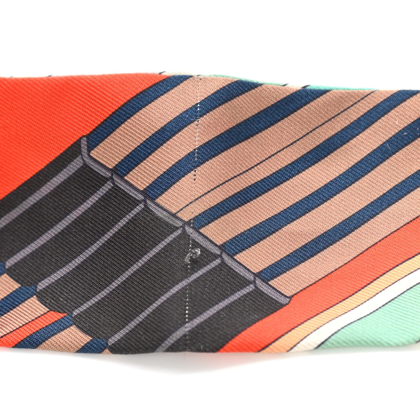 Silk Sangles En Zigzag Twilly Orange Turquoise Gris