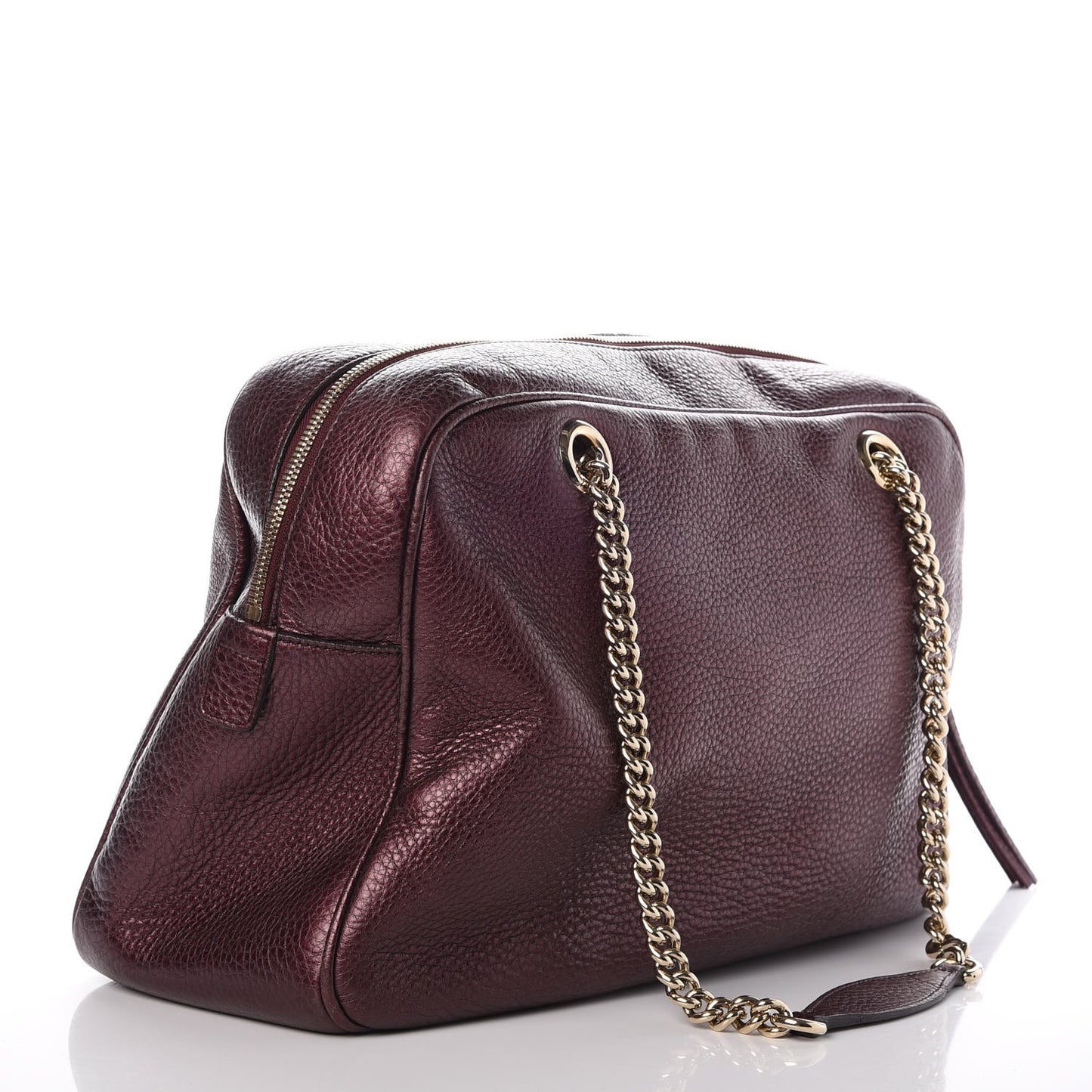 Metallic Cellarius Calfskin Medium Soho Bowler Classic Burgundy