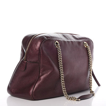 Gucci Metallic Cellarius Calfskin Medium Soho Bowler Classic Burgundy 3 of 7
