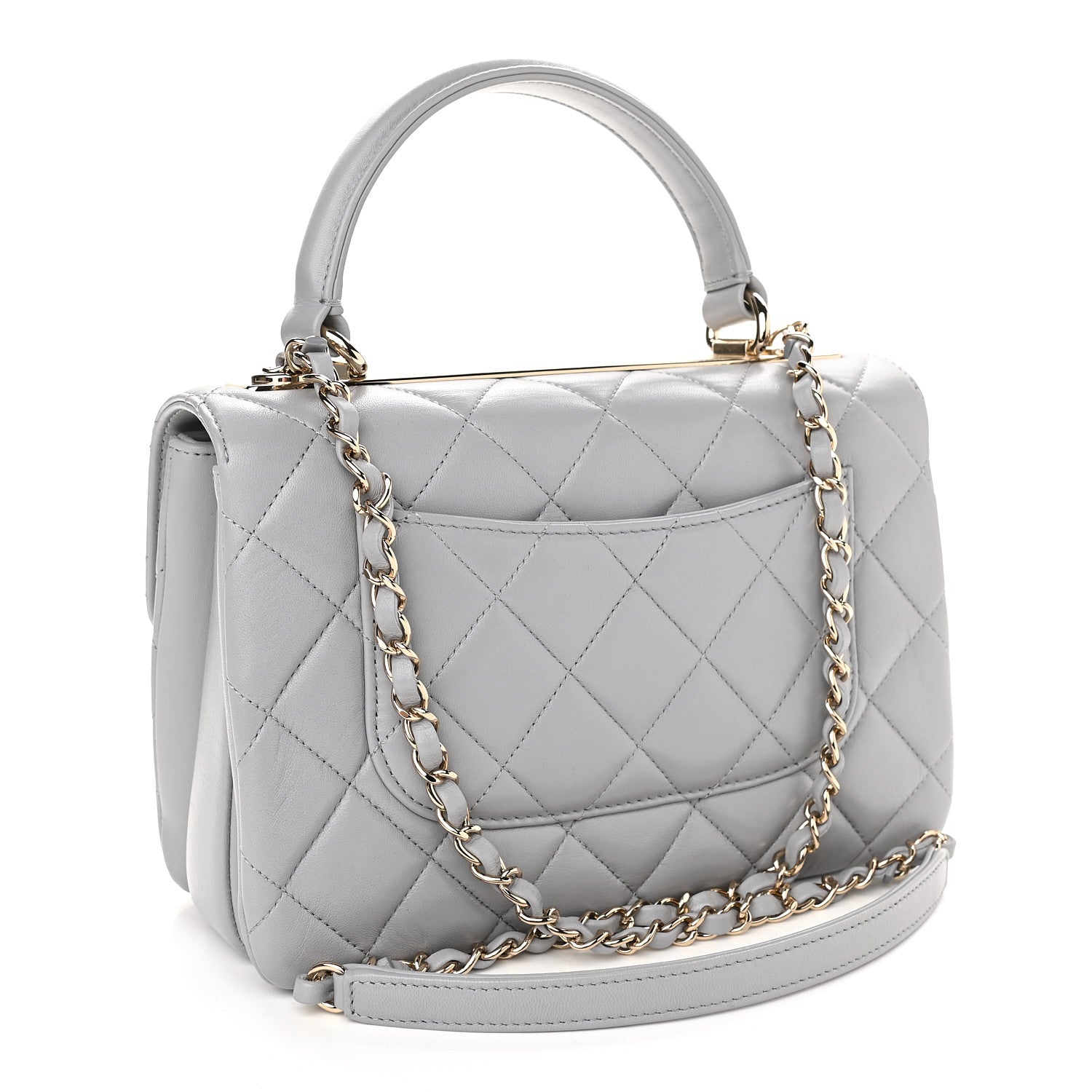 Chanel Lambskin Quilted Small Trendy CC Flap Dual Handle Bag Grey 3 of 9