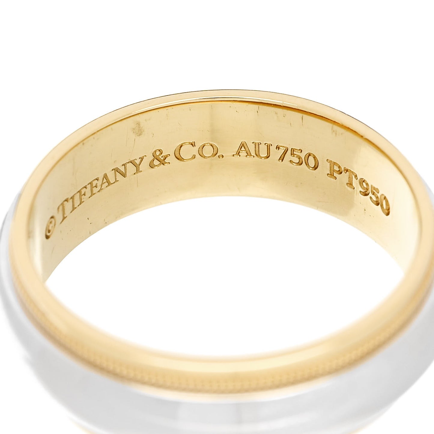 Platinum 18K Yellow Gold 6mm Together Milgrain Wedding Band Ring 53 6.25