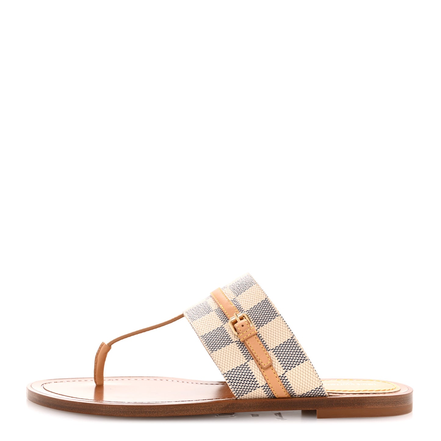 Damier Azur Palma Flat Thong Sandals 37