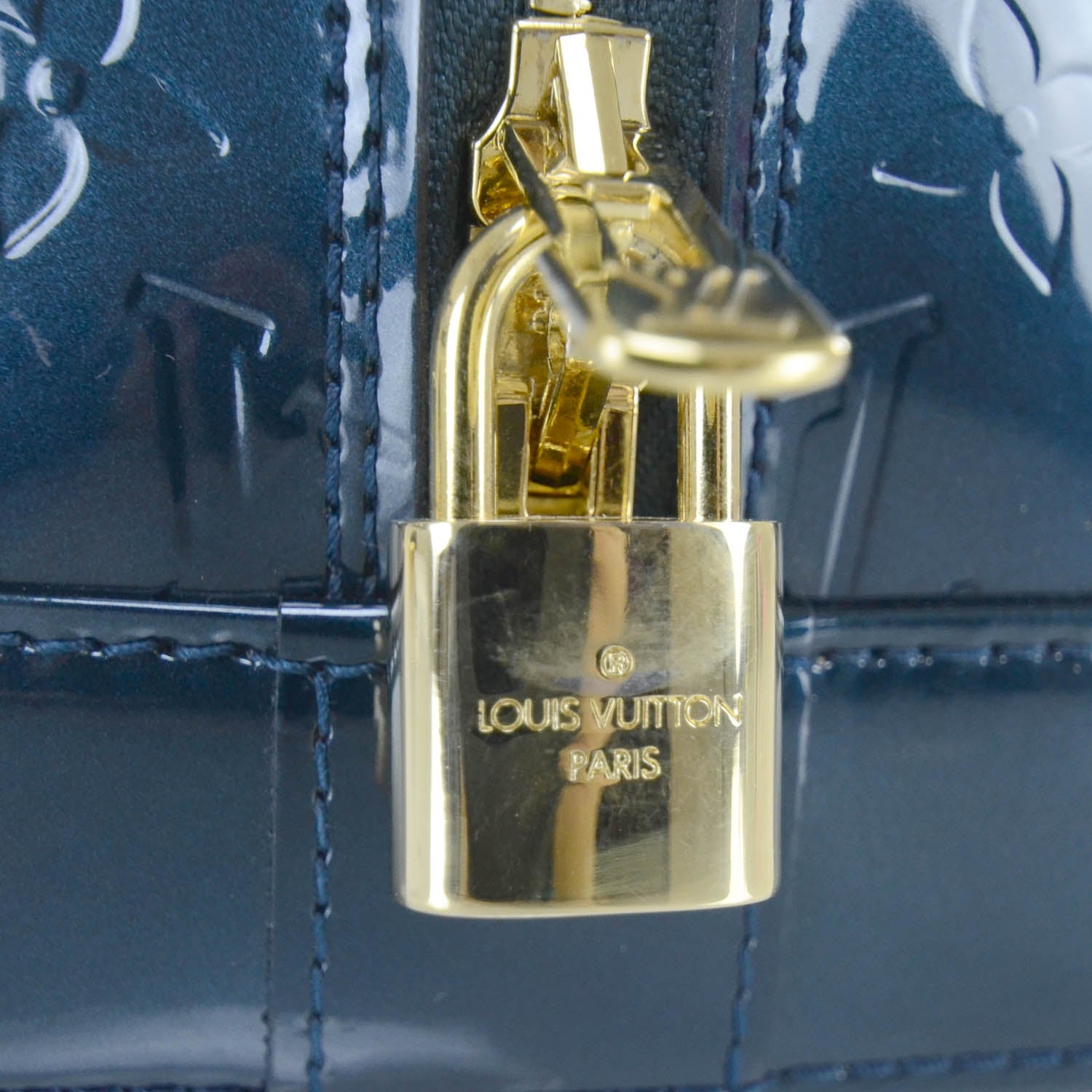Louis Vuitton Vernis Alma MM Blue Nuit 7 of 12