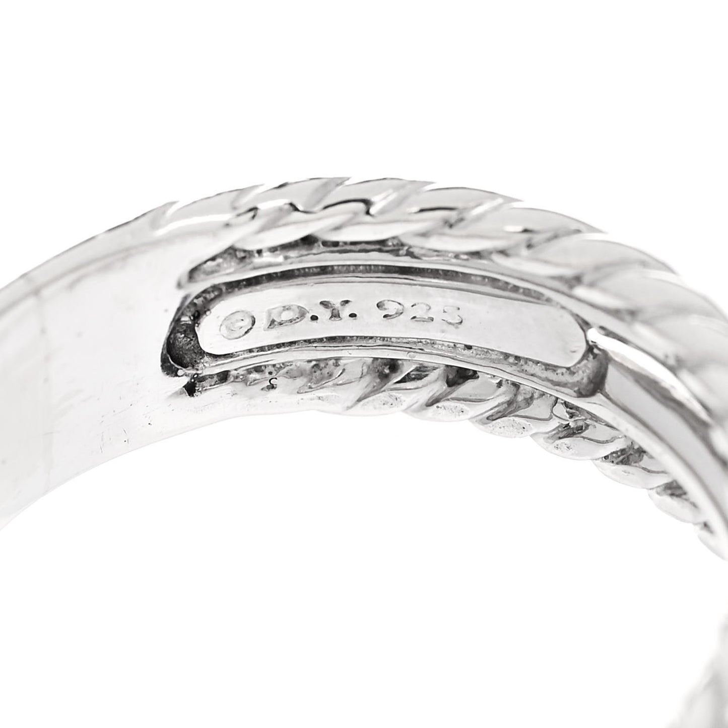 Sterling Silver Diamond 6.8mm Crossover Ring 50 5.5