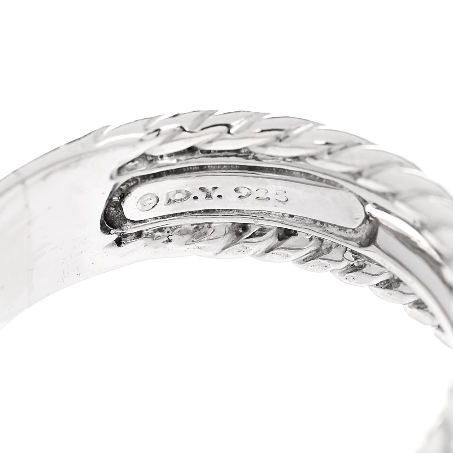 David Yurman Sterling Silver Diamond 6.8mm Crossover Ring 50 5.5 4 of 5