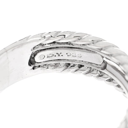 David Yurman Sterling Silver Diamond 6.8mm Crossover Ring 50 5.5 4 of 5