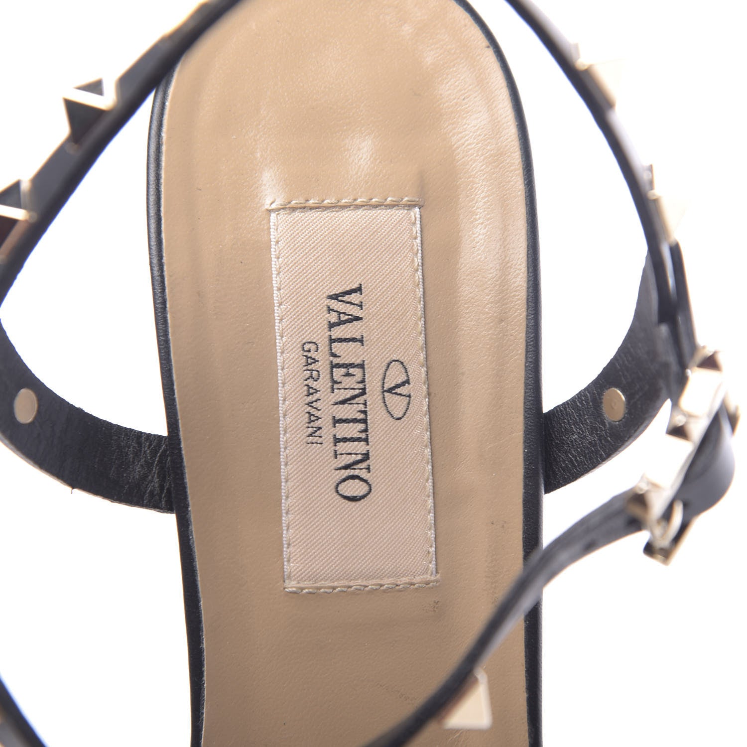 Valentino Garavani Calfskin Rockstud 60mm City Sandals 38 Black 6 of 9