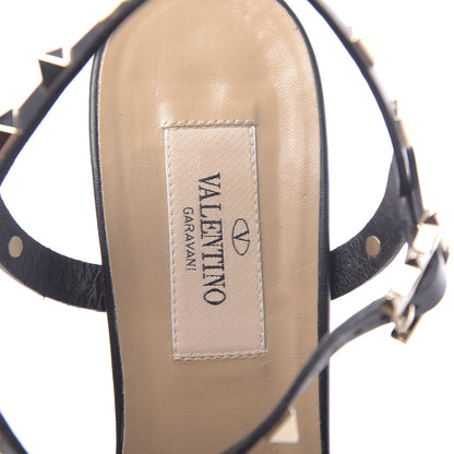 Valentino Garavani Calfskin Rockstud 60mm City Sandals 38 Black 6 of 9