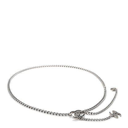 Chanel Enamel CC Chain Logo Belt Silver Black 1 of 5