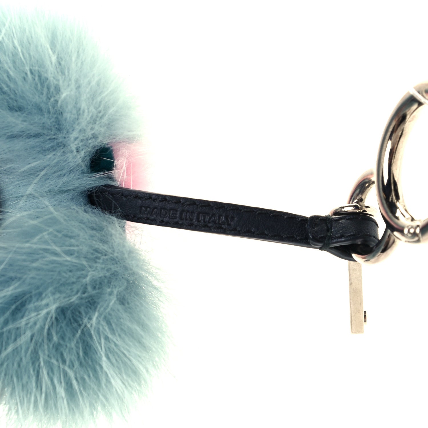 Fendi Fox Mink Rabbit Fur Vitello Flamingo Mini Monster Bag Bug Charm Lagoon Black Multicolor 2 of 5