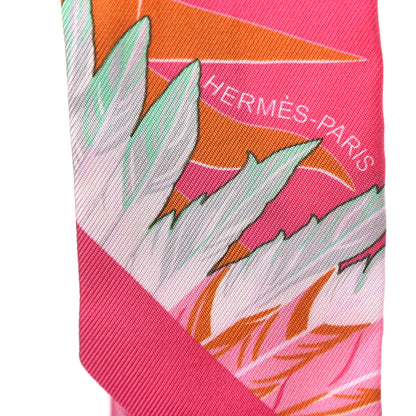 Hermes Silk Cheval Phoenix Twilly Fuchsia Vert Rose 5 of 5
