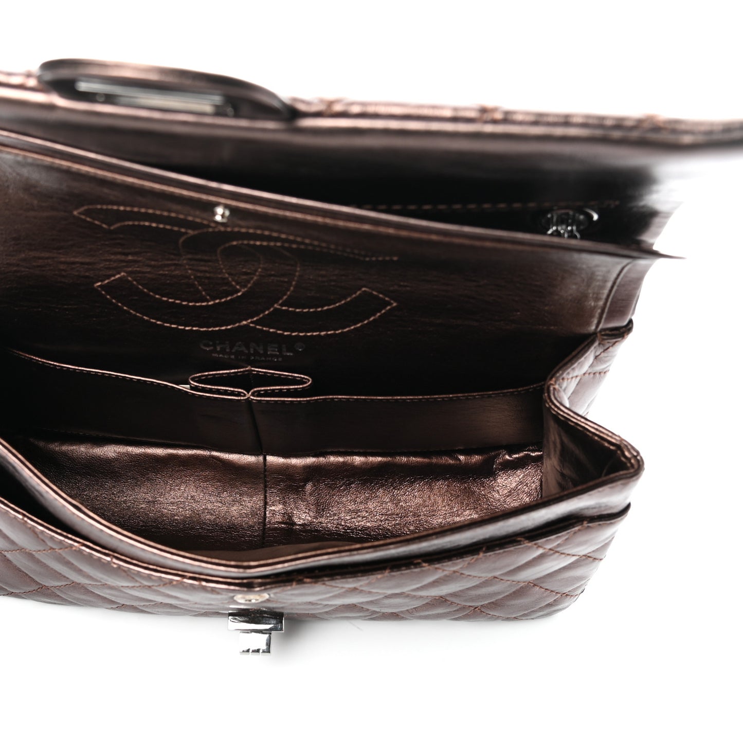 Metallic Aged Calfskin Quilted 2.55 Reissue 226 Flap Bronze