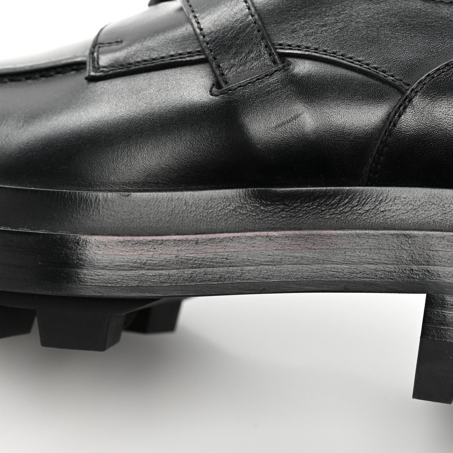Hermes Calfskin Mens First Derby Shoes 40 Black 11 of 12