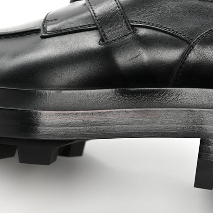 Hermes Calfskin Mens First Derby Shoes 40 Black 11 of 12