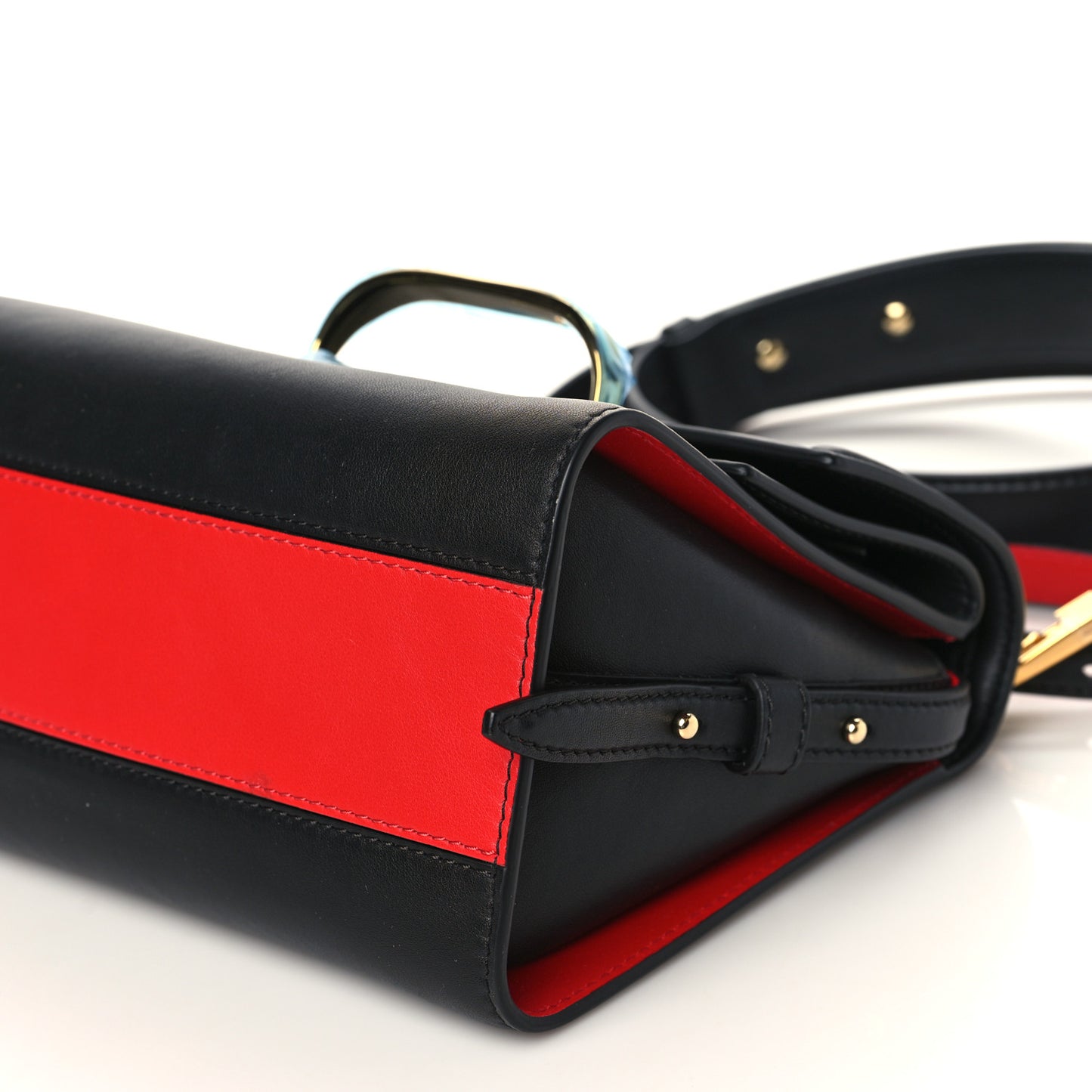 Calfskin The Small Story Bag Black Red