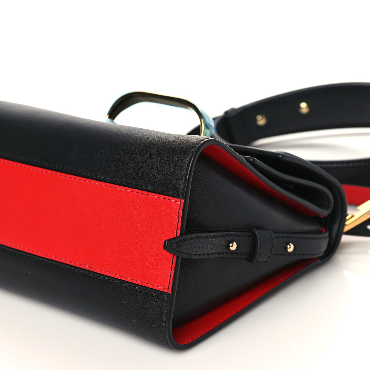 Alexander McQueen Calfskin The Small Story Bag Black Red 7 of 8
