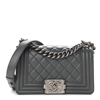Chanel Lambskin Quilted Small Boy Flap Dark Grey 1 of 11