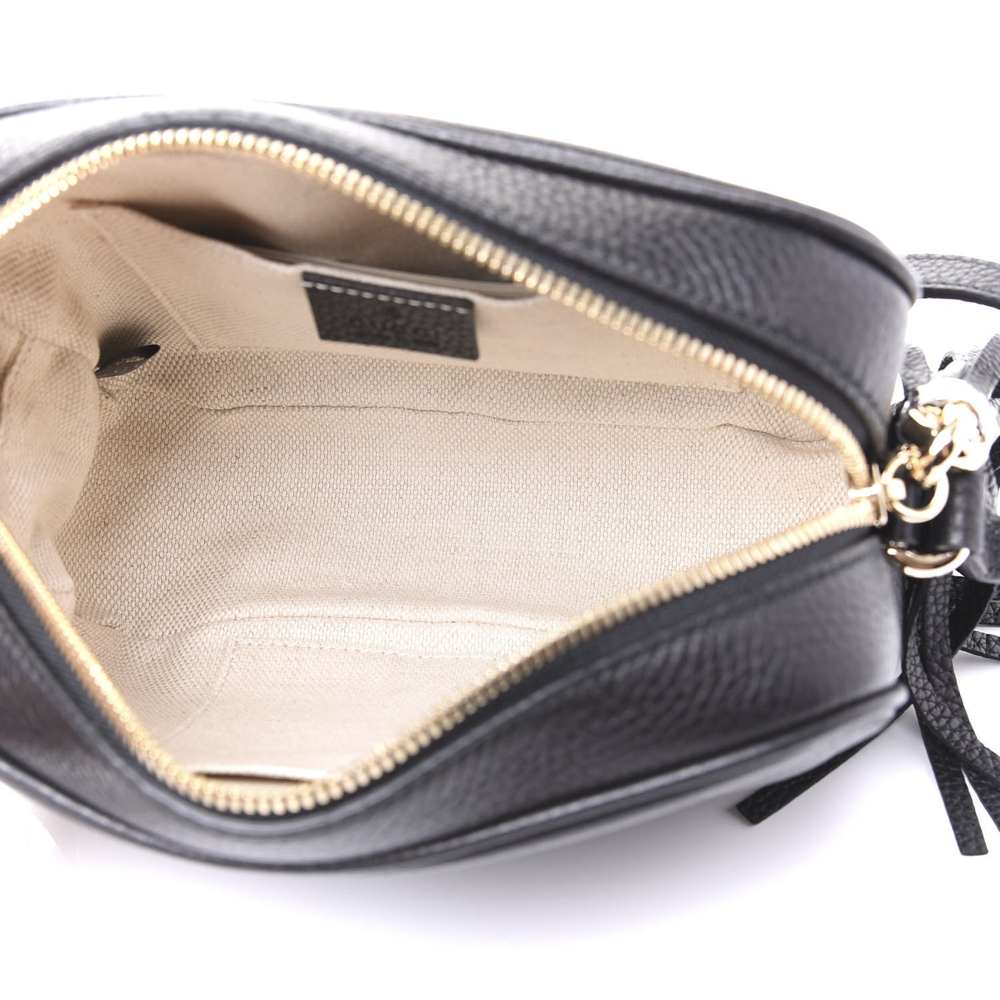 Pebbled Calfskin Small Soho Disco Bag Black