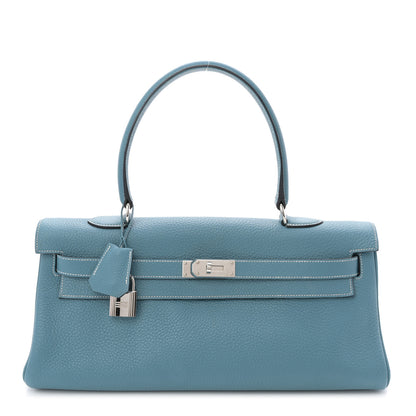 Hermes Taurillon Clemence Shoulder Kelly 42 Blue Jean 1 of 12