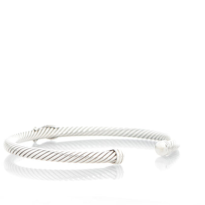 David Yurman Sterling Silver Diamond 4mm X Cable Bracelet 3 of 4