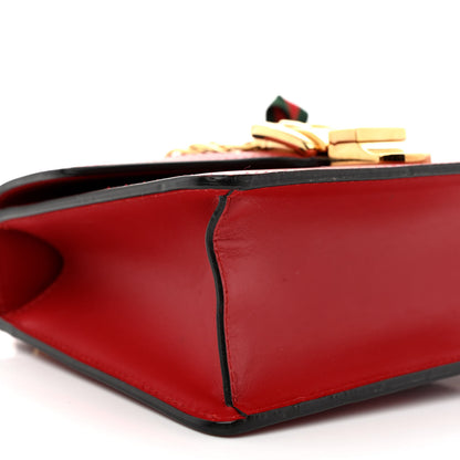 Gucci Calfskin Mini Sylvie Chain Shoulder Bag Hibiscus Red 9 of 10